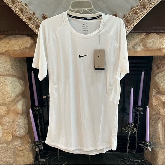 NWT Nike white dry fit short sleeve running shirt - Picture 1 of 8